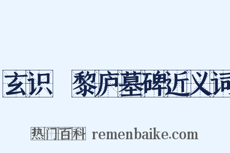 玄识阇黎庐墓碑近义词是什么意思的图片